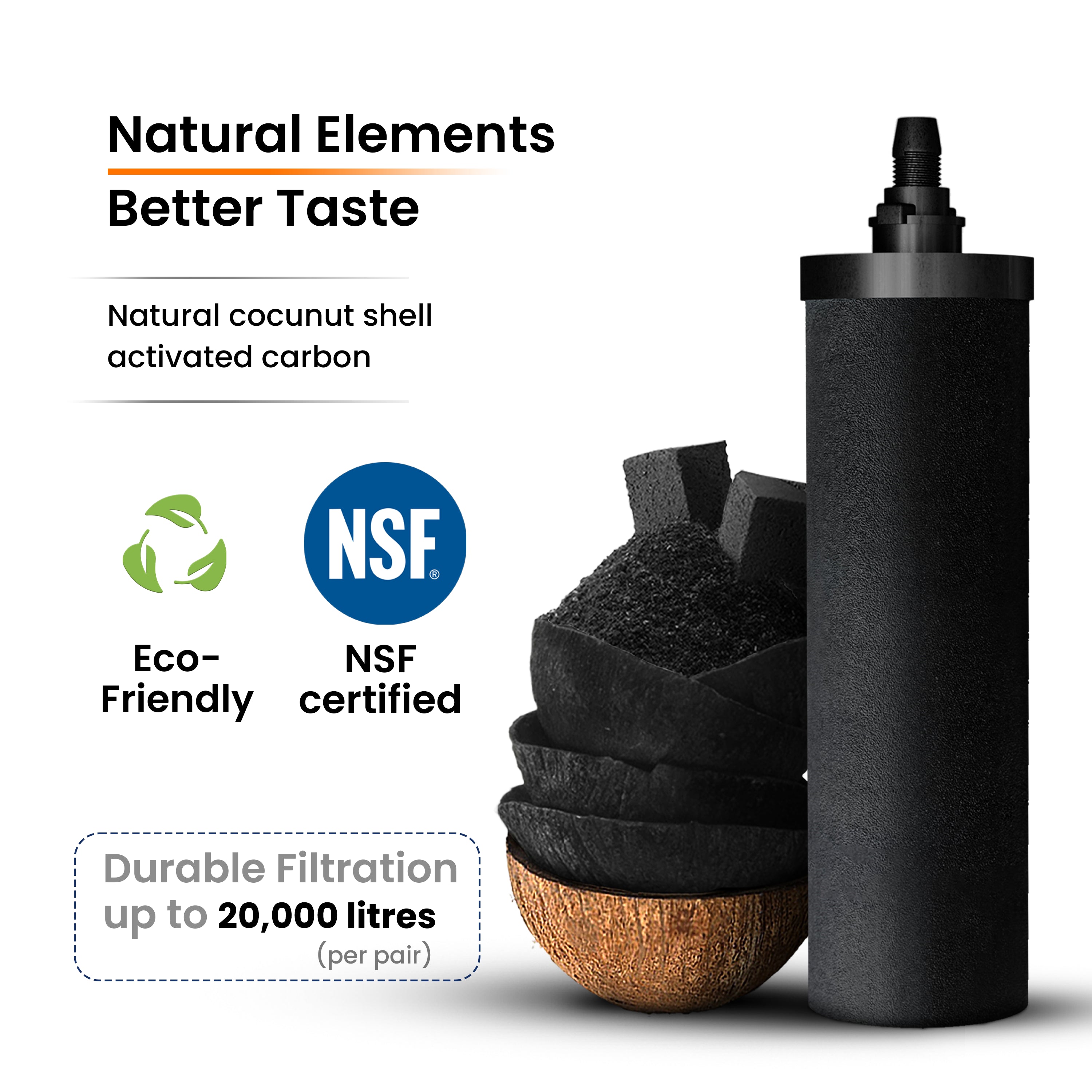 eco friendly carbon water filter candles